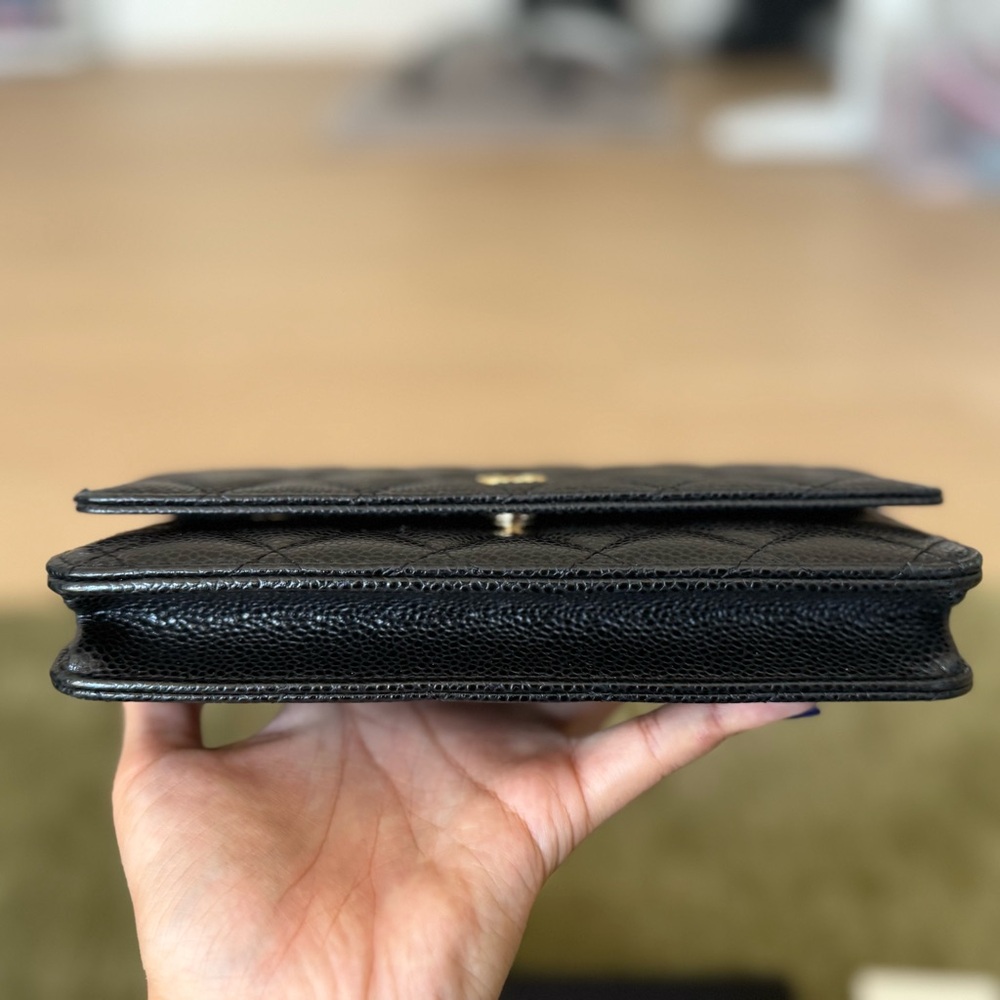 CHANEL Black Caviar Wallet on a Chain Gold Hardware - Picture 6 of 8